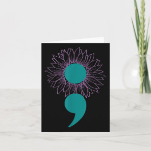 Zonnebloem Semicolon Zelfmoordbewustzijn Geestelij Kaart