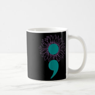 Zonnebloem Semicolon Zelfmoordbewustzijn Geestelij Koffiemok