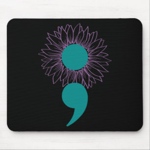 Zonnebloem Semicolon Zelfmoordbewustzijn Geestelij Muismat