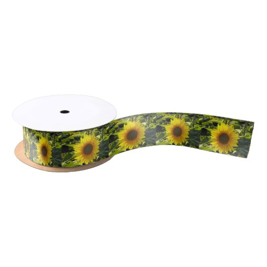 Zonnebloem sensatie satijn lint (Spoel)