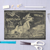 Zonnebloem Sepia  Antiek Ephemera Textuur Tissuepapier (Craft)