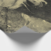 Zonnebloem Sepia  Antiek Grunge Textuur Cadeaupapier (Hoek)