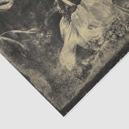 Zonnebloem Sepia Antiek Grunge Textuur Tissuepapier (Detail)