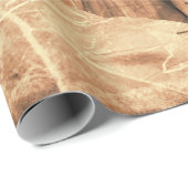 Zonnebloem Sepia Antiek land Floral Cadeaupapier (Rol Hoek)