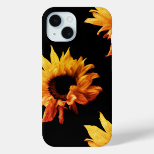 Zonnebloem - Sepia Fine Art-foto — Unieke kool iPhone 15 Case