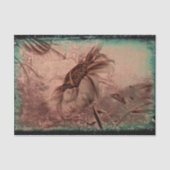 Zonnebloem Sepia Green Old Antiek Texture Tissuepapier (Voorkant)