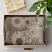 Zonnebloem Sepia  kunst Tissuepapier (Geschenk)