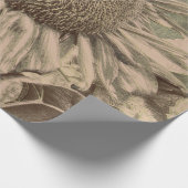 Zonnebloem Sepia Tone Brown Art Textuur Decoupage Cadeaupapier (Hoek)