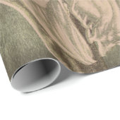 Zonnebloem Sepia Tone Brown Art Textuur Decoupage Cadeaupapier (Rol Hoek)