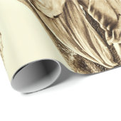  zonnebloem Sepia Tone Oude stijl Ontkoppeling Cadeaupapier (Rol Hoek)