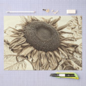 zonnebloem Sepia Tone Oude stijl Ontkoppeling Tissuepapier (Craft)