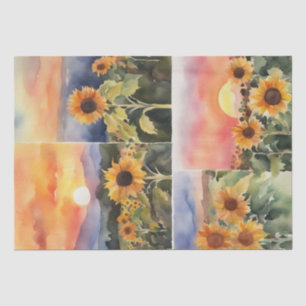 Zonnebloem Serenade in Waterverf Decoupage Tissuepapier