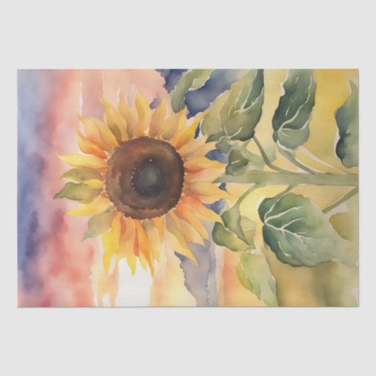 Zonnebloem Serenade in Waterverf Decoupage Tissuepapier (Voorkant)