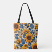 Zonnebloem serenade - levendige bloemen tote bag (Achterkant)