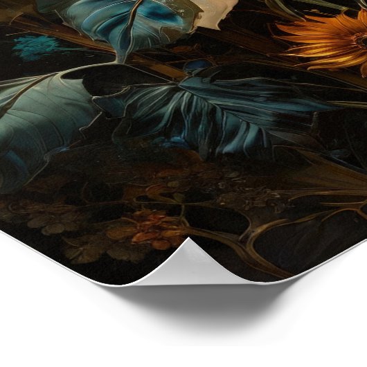 Zonnebloem Serenity - bloemen digitale kunst poste Poster (Hoek)