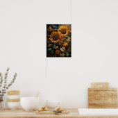 Zonnebloem Serenity - bloemen digitale kunst poste Poster (Keuken)
