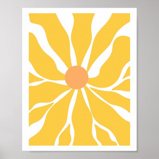 Zonnebloem Serenity Vector Abstract Poster (Voorkant)
