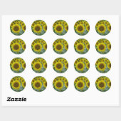 Zonnebloem serie ronde sticker (Vel)
