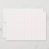 Zonnebloem Sering Roze Gingham Rustieke Bruidsdouc Kaart (Achterkant)