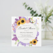 Zonnebloem Sering Vlinders Bloem Bruidsdouche Kaart (Staand voorkant)