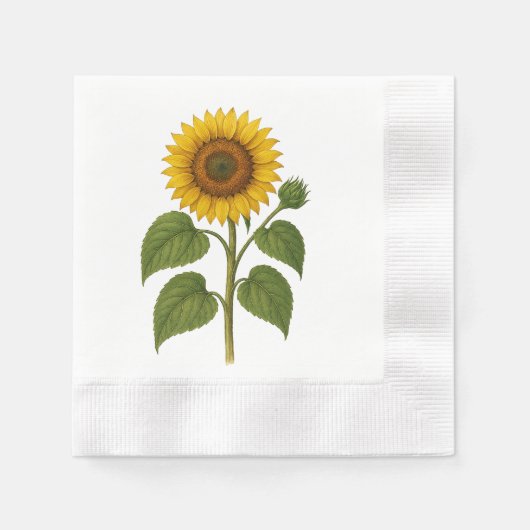 Zonnebloem servetten vintage (Voorkant)