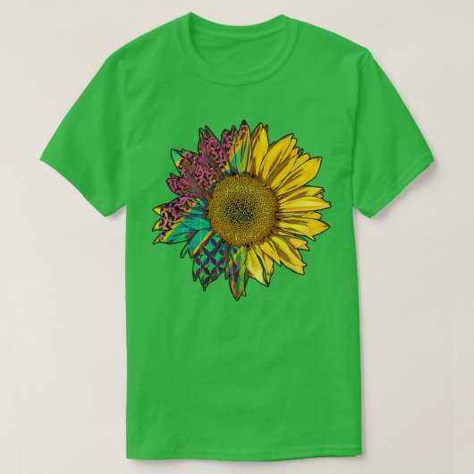 Zonnebloem Shirten Mannen en vrouwen Funny Floral T-shirt (Design voorkant)
