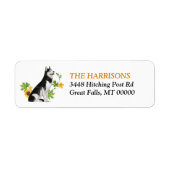 Zonnebloem Siberian Husky Dog Label (Voorkant)