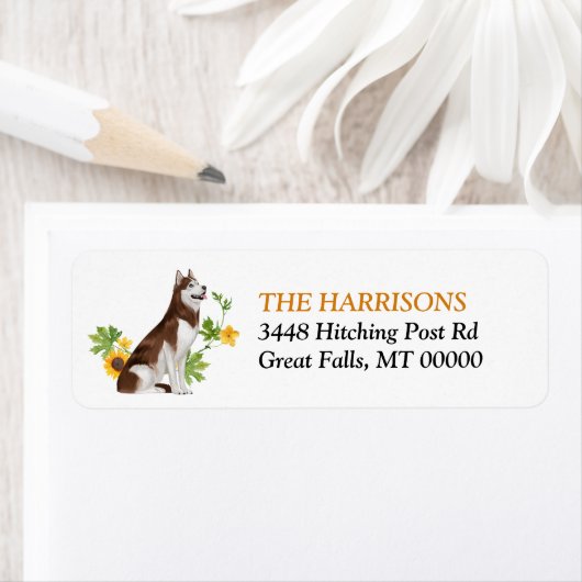 Zonnebloem Siberian Red Husky Dog Label (Insitu)