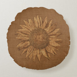 Zonnebloem Sierkussen Rond Kussen