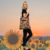 Zonnebloem Sinaasappel Blauw Tote Bag