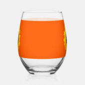 Zonnebloem Sinaasappel Geel Bloemen Drinkware Set Wijnglas Zonder Voet (Rechts)