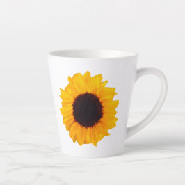 Zonnebloem Sinaasappel Geel Zwart Bloemen 4Kate Latte Mok