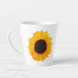 Zonnebloem Sinaasappel Geel Zwart Bloemen 4Kate Latte Mok