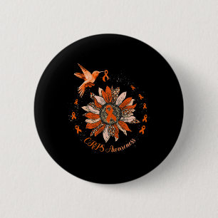 Zonnebloem - Sinaasappel Koolstofkalk - Warrior Ronde Button 5,7 Cm