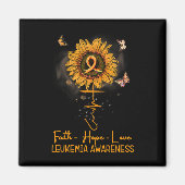 Zonnebloem Sinaasappel lint Christelijke leukemie Magneet (Voorkant)