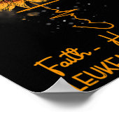 Zonnebloem Sinaasappel lint Christelijke leukemie  Poster (Hoek)