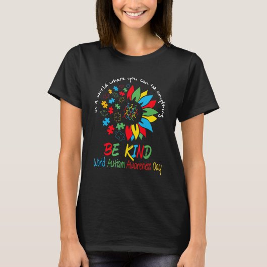 Zonnebloem Sint Autisme Bewustheid Mam Support Kin T-shirt (Voorkant)