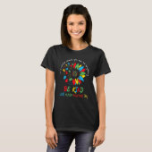 Zonnebloem Sint Autisme Bewustheid Mam Support Kin T-shirt (Voorkant volledig)