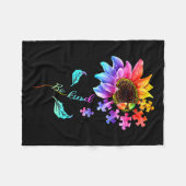 Zonnebloem Sint Puzzle Piece Autisme Mo Fleece Deken (Voorkant (Horizontaal))