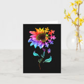 Zonnebloem Sint Puzzle Piece Autisme Mo Kaart (Gele Bloem)
