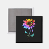 Zonnebloem Sint Puzzle Piece Autisme Mo Magneet (Voorkant / Achterkant)