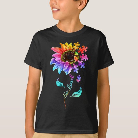 Zonnebloem Sint Puzzle Piece Autisme Mo T-shirt (Voorkant)