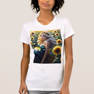 Zonnebloem Siren: Bloeien in Iridescence T-shirt