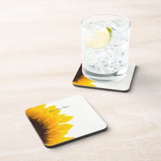 Zonnebloem Sjabloon, Personaliseer Bier Onderzetter (Rechterzijde)