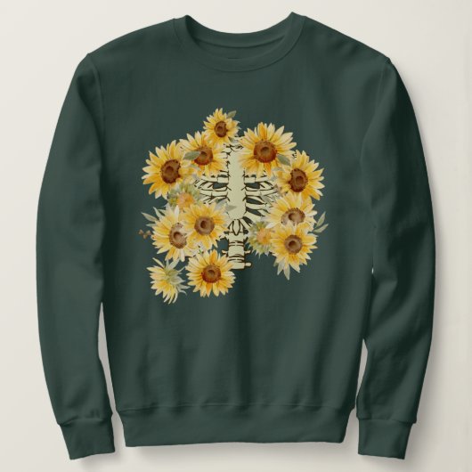 Zonnebloem Skelet Plant Body Sweatshirt (Design voorkant)