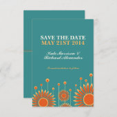 Zonnebloem, sla de datum Kaart op (Voorkant / Achterkant)