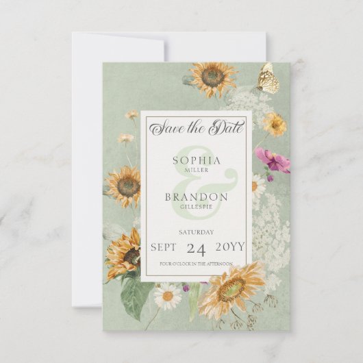  Zonnebloem Sla de Kaart Datum op (Voorkant)