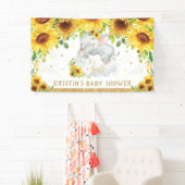 Zonnebloem Slapend Elephant Baby shower Backdrop Spandoek (Insitu)