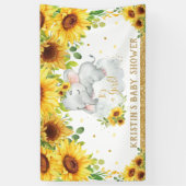 Zonnebloem Slapend Elephant Baby shower Backdrop Spandoek (Verticaal)