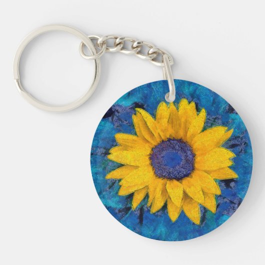 Zonnebloem Sleutelhanger (Voorkant)